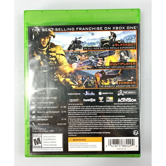 Call of Duty Black Ops 4 Microsoft Xbox One Disc & Case Tested - Picture 2 of 7